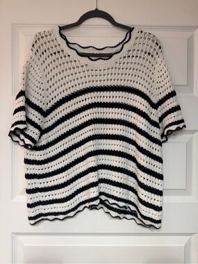 GAP Striped Crochet Top
